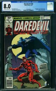 DAREDEVIL 158 CGC 8.0 OWW PAGES FRANK MILLER FIRST DAREDEVIL NEWSSTAND 1979 A5