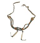 NATIVE AMERICAN  NECKLACE,  SILVER, LEATHER, beads Other Beautiful
