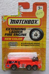 Matchbox Extending Ladder Fire Engine #18 New Color 1:64 Scale Diecast 1991