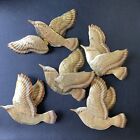 New ListingVintage Bird Wall Decor in Thin Brass Tone Metal with Pose-able Wings Set of 5