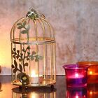 Metal Iron Bird Cage tealight Candle holder with Flower Vine