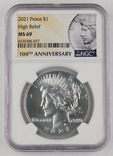 2021 Peace $1 High Relief Silver Dollar NGC MS69 GEM BU - Ready to Ship