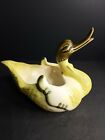 Vintage Hull Pottery Vase Planter Swan Duck Green And Yellow
