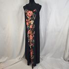 Vintage 90s MIDNIGHT VELVET Size 1X Red Floral Stretch Jersey Maxi USA made