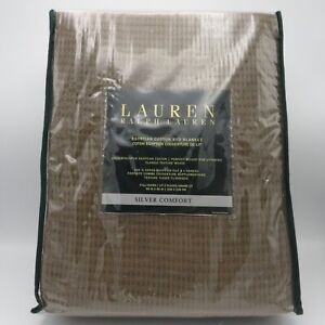 Ralph Lauren Silver Full/Queen Espresso Cotton Bed Blanket 90
