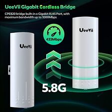 UeeVii 2-Pack Gigabit Waterproof Wireless Bridge Point to Point WiFi Outdoor 3KM