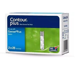 Contour Plus Blood Glucose & Glucometer 50 Test Strips ( 100% Genuine Product)