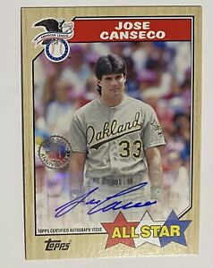 2017 Topps Jose Canseco 1987 All Star Auto Autograph 30th Anniversary Athletics
