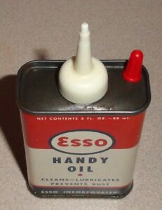 Tough to Find NOS Vintage ESSO 3 Oz Handy Oil Can - General Household Oiler Tin