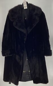 Black Sheared  3/4 Coat With Mink Collar