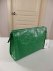GUCCI green GG Web monogram embossed leather toiletry / clutch wash bag NWT