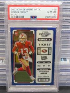 New Listing2022 Contenders Optic Brock Purdy Blue Prizm Rookie RC Ticket #8/99 PSA 10