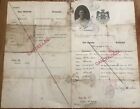 Rare travel passport of Denmark, 1916. Well traveled with many entry/exit visas