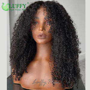 Kinky Curly 13x6 Lace Front Wigs Human Hair Pre Plucked HD Curly Full Lace Wigs