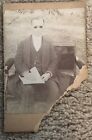 Cabinet Card Photo Blind Man Reading Braille