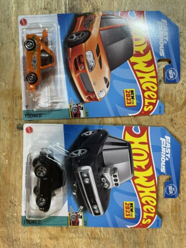 Hot Wheels '94 Toyota Supra & '70 Dodge Charger Tooned 2023 Fast & Furious Set