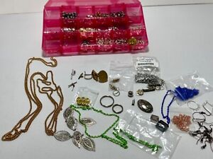 Large Lot of Assorted Beads for Jewelry Making Crafts with Storage
