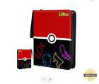 card Binder for Pokemon Cards,4 Pocket with 50 Black Sleeves up to 400 Cards