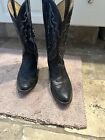 Justin Snake Skin Black Cowboy Boots Size 11D (Made in USA)
