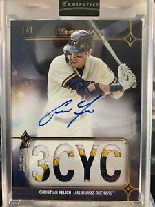 New Listing2023 Topps Luminaries Hit Kings Christian Yelich Auto Game Used 1/1 Brewers