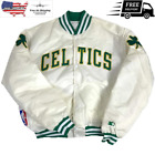 NBA Boston Celtics Bomber White Varsity Satin Vintage Baseball Jacket Men Women