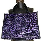 Neiman Marcus Purple Leopard Animal Print Tote Bag