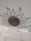 Metal Sun Face Celestial Wall Art Rustic Decor Sunburst Patio Indoor Sculpture
