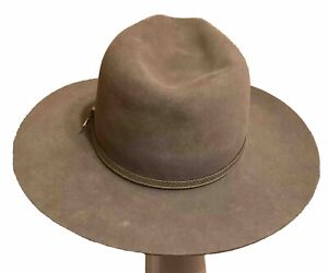 Vintage Beaver Brand Cowboy Hat Gray 7 1/2 Custom USA 60