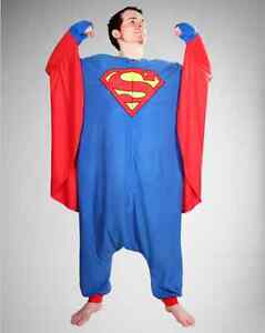 NEW Superman Costume Kigurumi One piece Hooded Mens Womans Pajamas