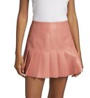 Women's pink Alice + Olivia faux leather pleated mini skirt size 6