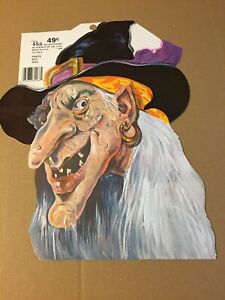 VINTAGE HALLOWEEN PECK 2 SIDED WITCH DIE CUT 1988 NOS 11.75
