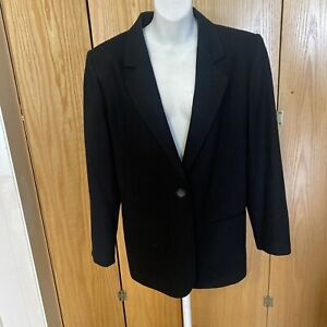 Sag Harbor Vintage 80’s Size:8 Black Blazer Black Career 100% Pure Wool Jacket.