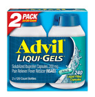 Advil Liqui-Gels Ibuprofen 200 mg. Pain Reliever/Fever Reducer 240 cap Exp 02/26