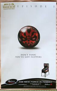 Vintage 1999 Star Wars poster: EPISODE I PINBALL by Williams! Darth Maul!