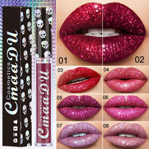 US 1-2 Pack Glitter Flip Liquid Lipstick Matte Waterproof Dazzling Long Lasting