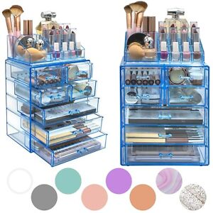 Acrylic Makeup Organizer Storage Box W/ 7 Clear Drawers for Jewelry & Cosmetics