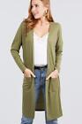 $70 Inc International Concepts Womens Ribbed Duster Cardigan Green Size Medium