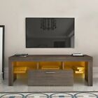 Brown LED TV Stand for 32-70 inch TV Entertainment Center Cabinet with Drawer