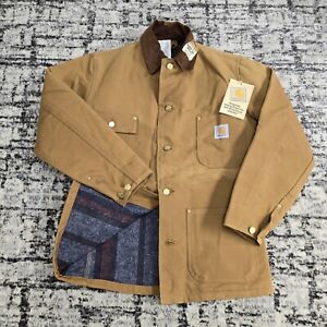 Vtg 90s Carhartt Chore Jacket 6BLC NWT Blanket Lined Brown Canvas 1996 Deadstock