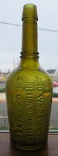 Olive Yellow Wyeth Philadelphia Mold Blown Liquid Malt Extract Medicine Bottle