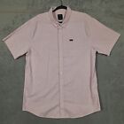 RVCA Shirt Mens XL light pink (That'll Do) Slim Short Sleeve button up stretch