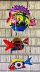 Hanging Folk Art Coconut Fish Hand Carved Mexico Home Tropical Wind Chime #12