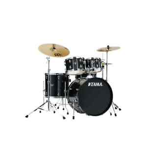 Tama Imperialstar 5pc Complete Drum Set Hairline Black w/Meinl Cymbals