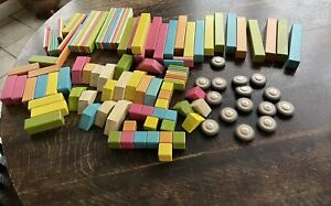 Tegu Magnetic Wooden Building Block, 130 Piece Tints Set