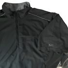 Nike Golf Windbreaker Men's XL Pullover 1/4 Zip Black & Gray Short Sleeve MJT101