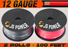 12 Gauge Primary Wire Remote Cable Red & Black CCA - 2 Rolls - 100 Feet Each