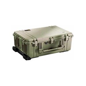 Pelican 1650 Watertight Wheeled Hard Case without Foam insert - Olive Drab Green