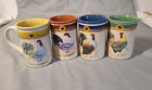 Vintage set of 4 Gibson Daybreak Rooster Sunflower Coffee Mugs Country Farmhouse