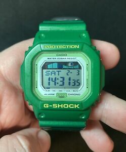 Casio G-shock G-Lide GLX-5600A Green Digital Preowned Good Condition