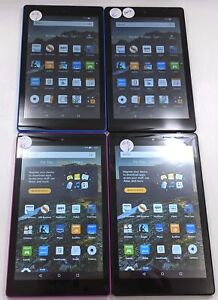 Amazon Kindle Fire HD 8 (6th Gen) PR53DC 16GB Fair Condition WiFi Only Lot of 4